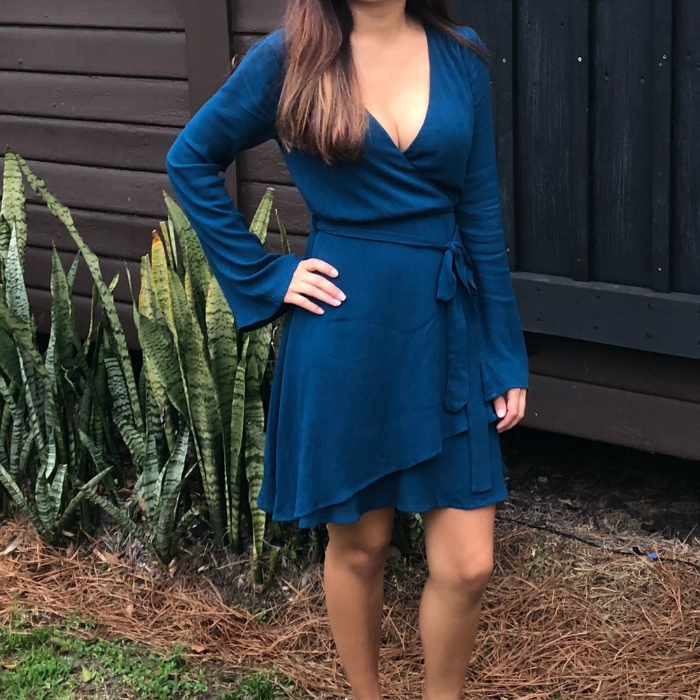 Faux wrap miami mini dress